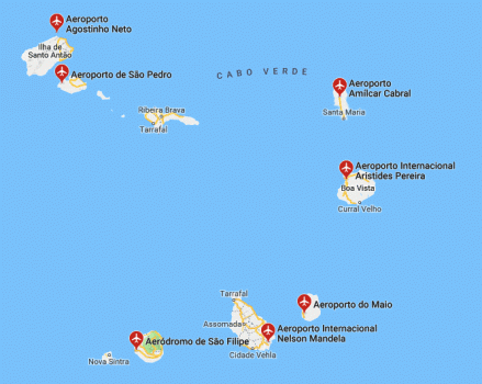 Aeroportos e Aeródromos nas ilhas de Cabo Verde
