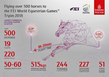 Trnasporte de Cavalos para a FEI World Equestrian Games Tryon 2018